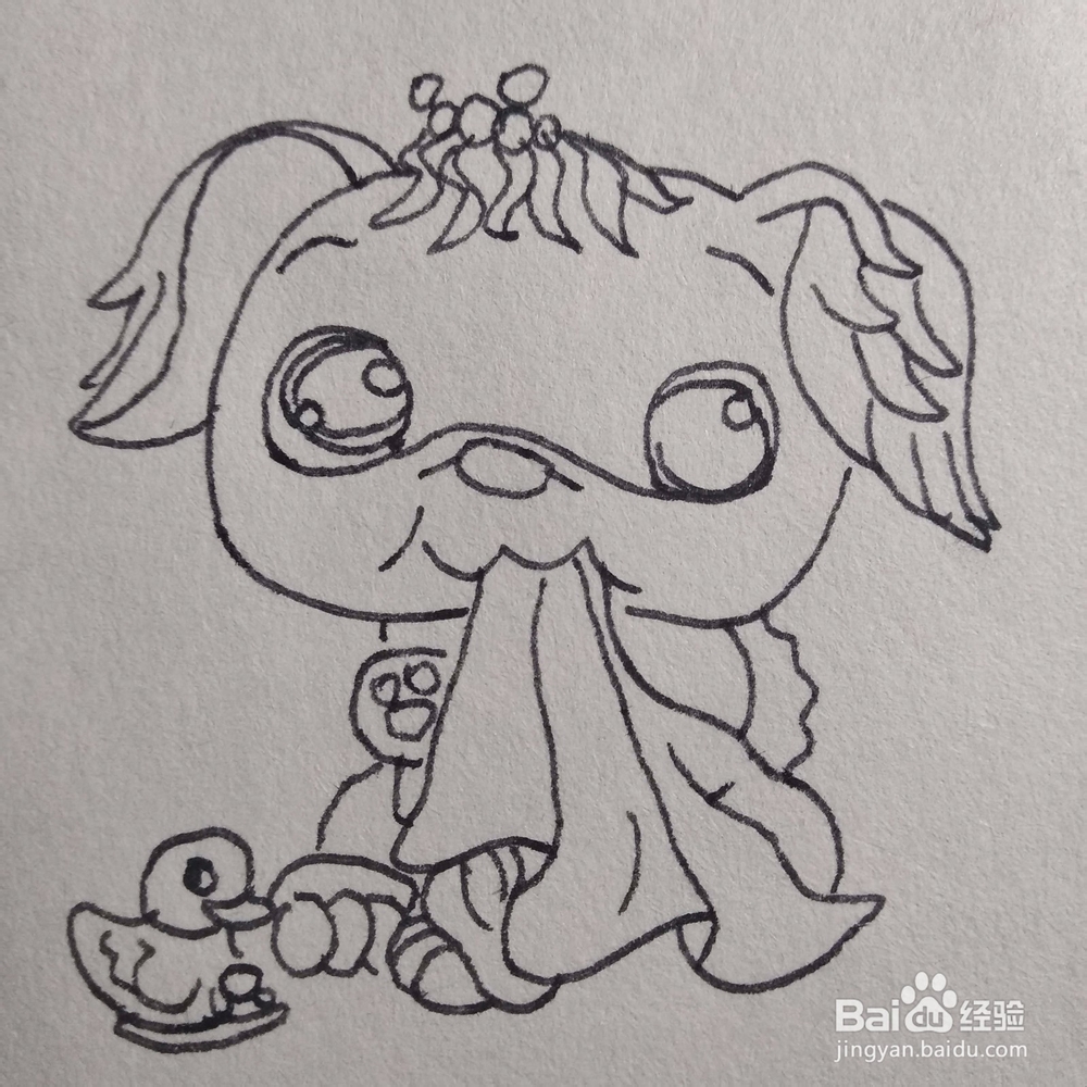 如何画一只在宠物店玩耍的小狗狗卡通简笔画？