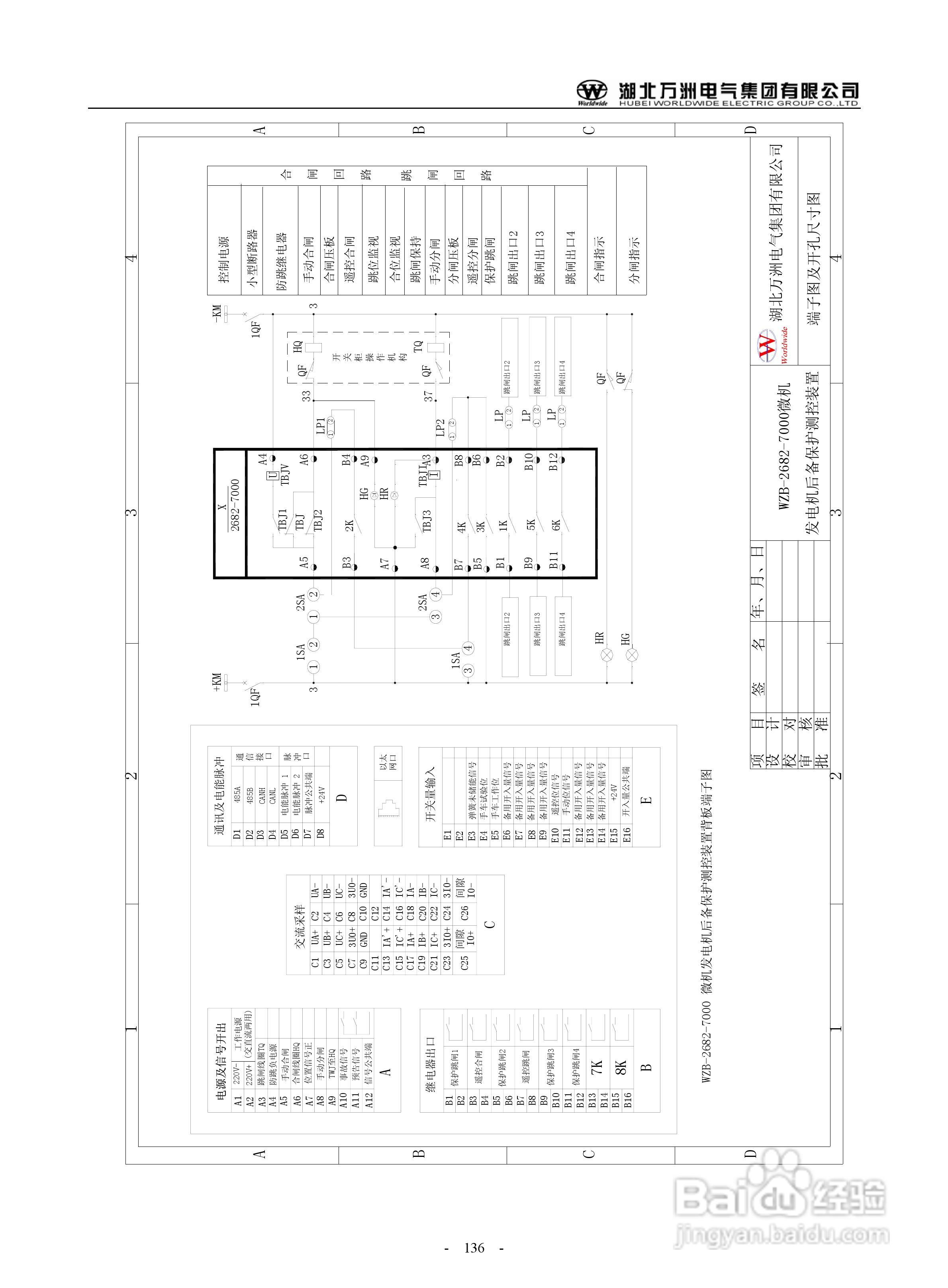 万洲WZB-2683-7000微机发电机就接地保护装置使用说明:[14]