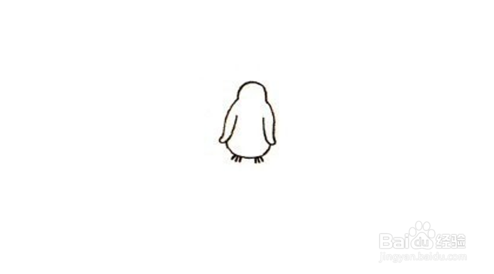 呆萌可爱企鹅简笔画步骤