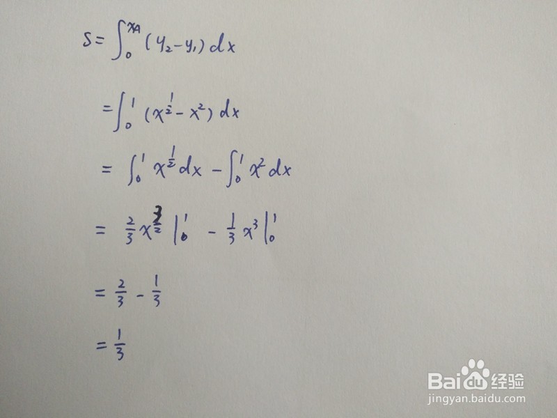 曲线y1=x^2与y2=(1/n)√x围成的面积