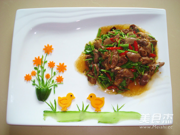 芫爆鸡心的做法