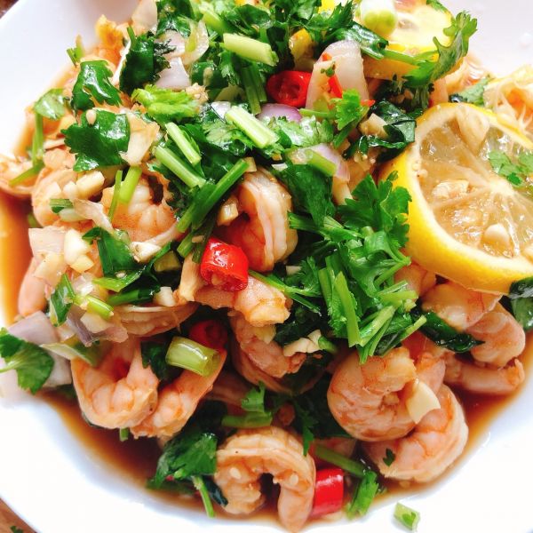 酸辣柠檬拌虾仁