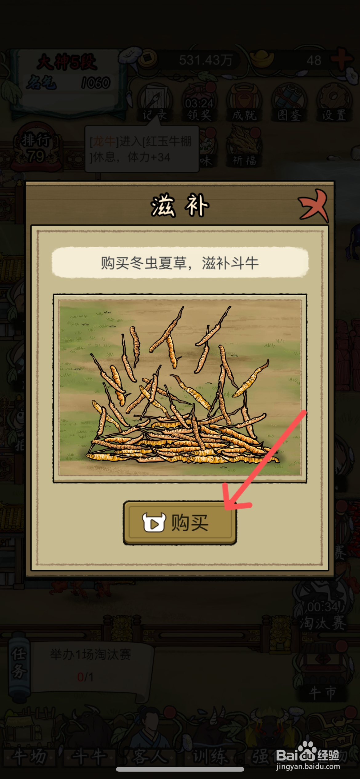 叫我养牛王如何给斗牛投喂冬虫夏草