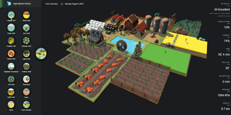 搭建智慧农场 3D 可视化管理平台