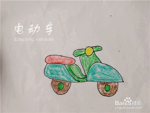 画一个坐上人的电动车图片
