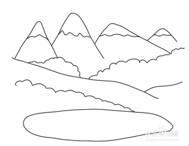 巍巍的山脉简笔画