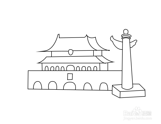 北京天安的柱子简笔画大全