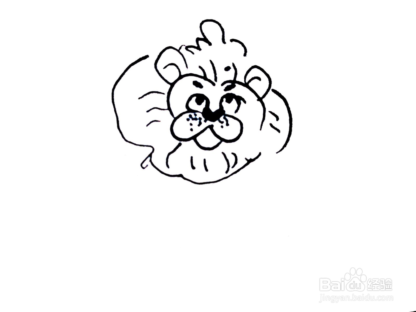 躺着的狮子线描画怎么画