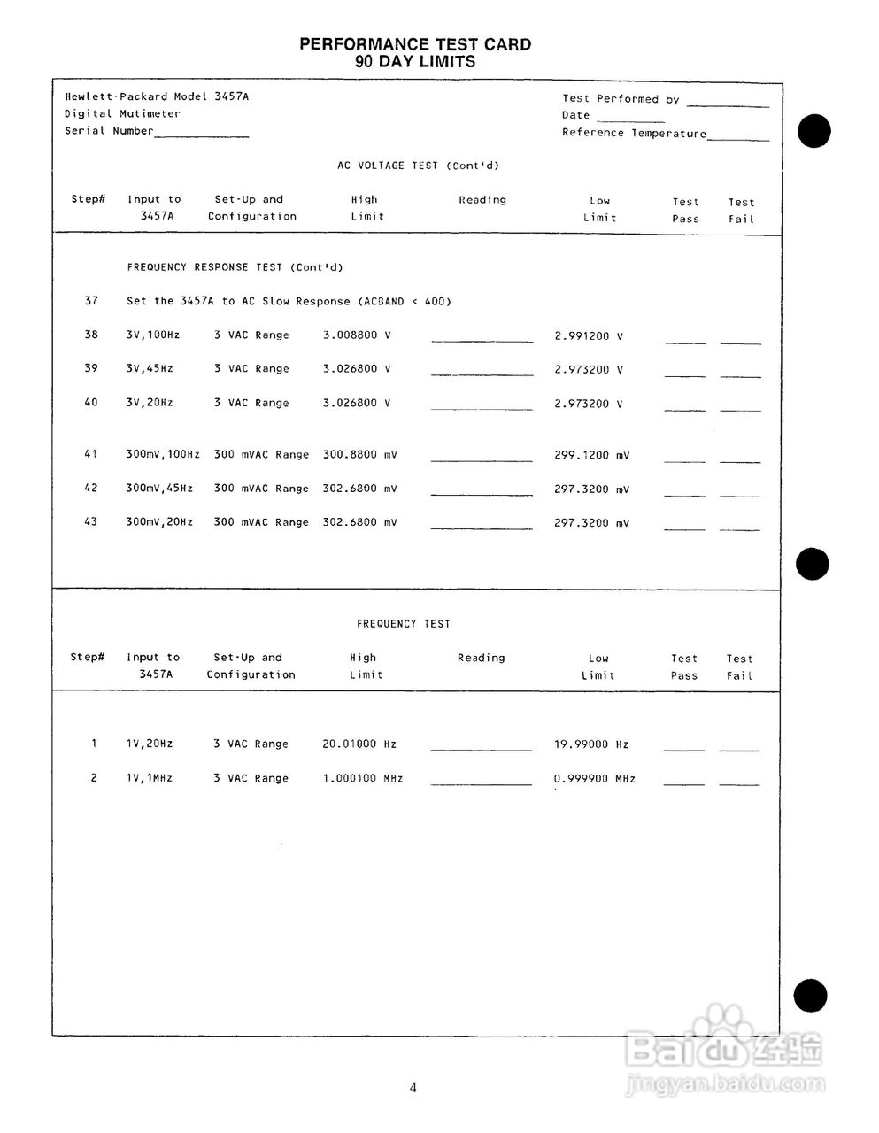 HP 3457A 万用表用户使用手册:[10]