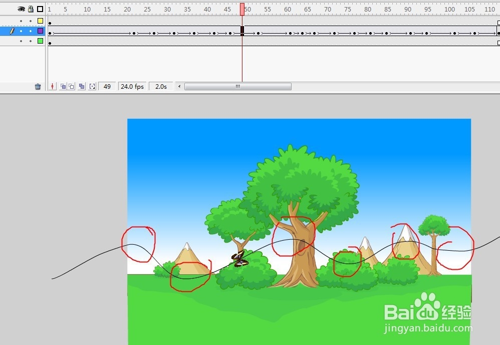 flash用蝴蝶做引导线动画的教程