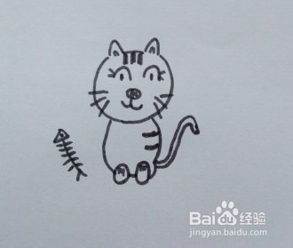 <b>简笔画：猫的画法教程。怎么画猫，如何画猫</b>