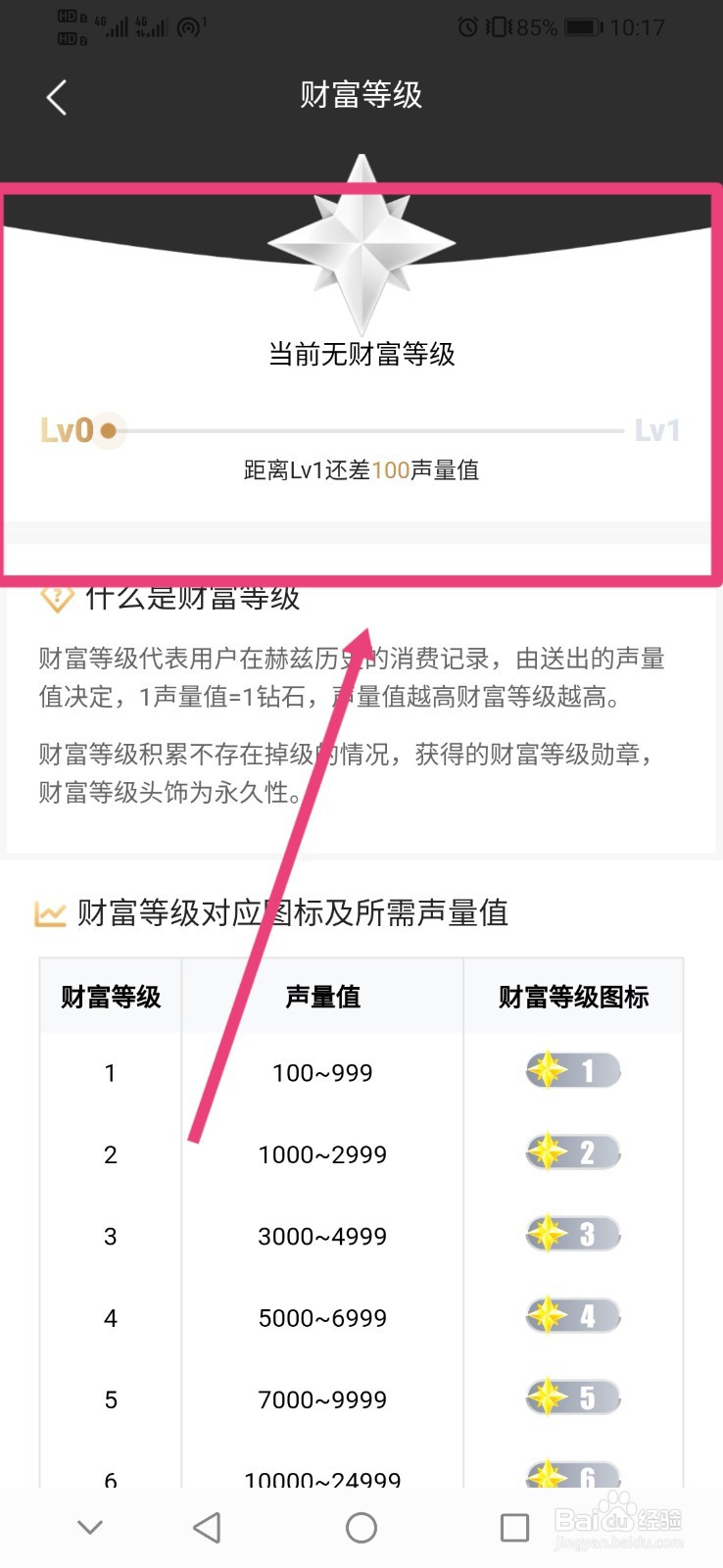 赫兹APP的财富等级在哪查看