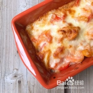 番茄虾球芝士焗饭
