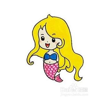 美人鱼简笔画画法