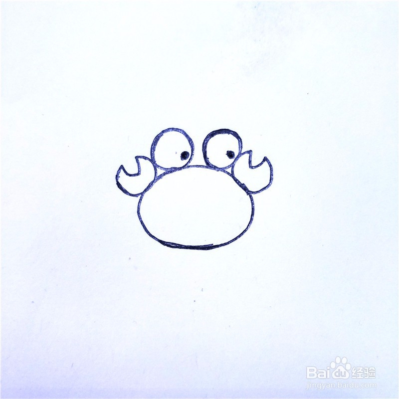 如何画螃蟹的简笔画