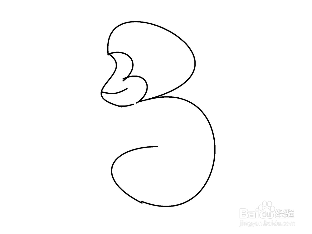 用数字3画猴子的方法