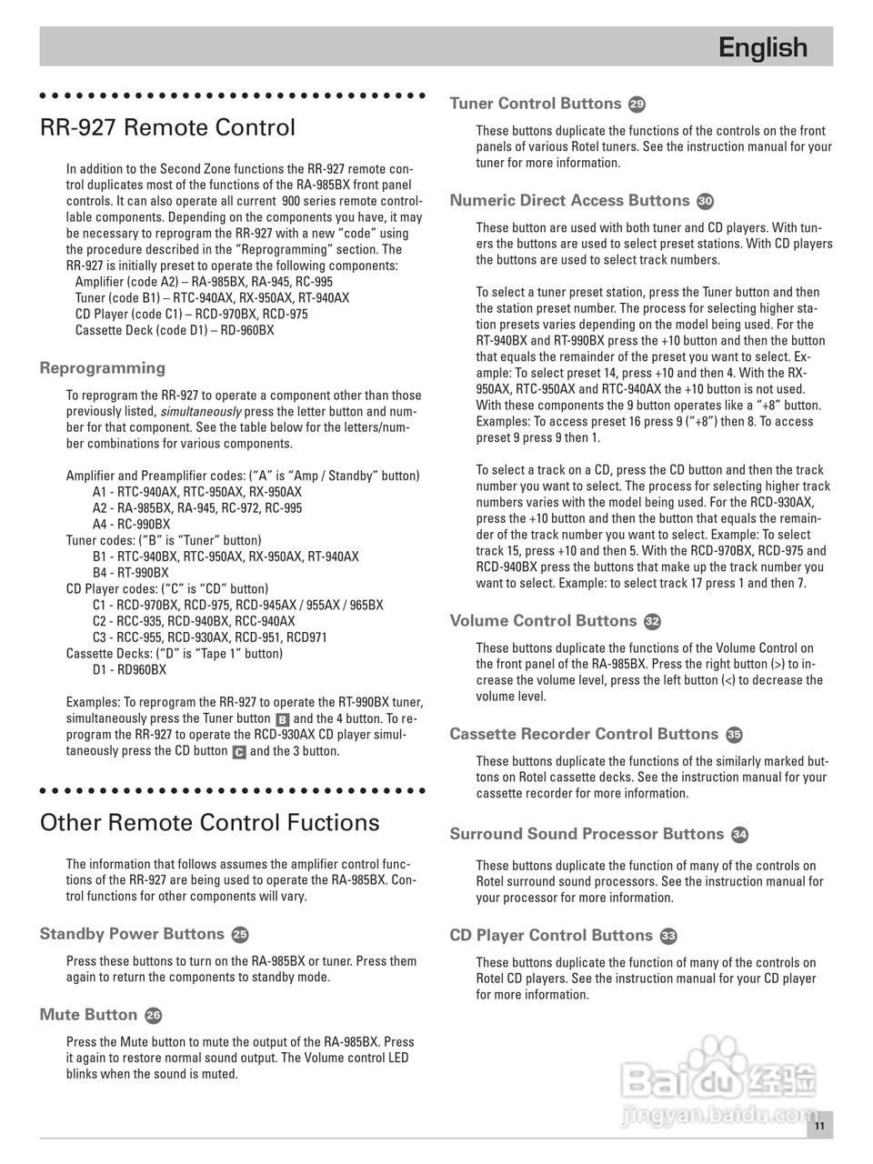 ROTEL RA-985BT综合扩大机说明书:[2]
