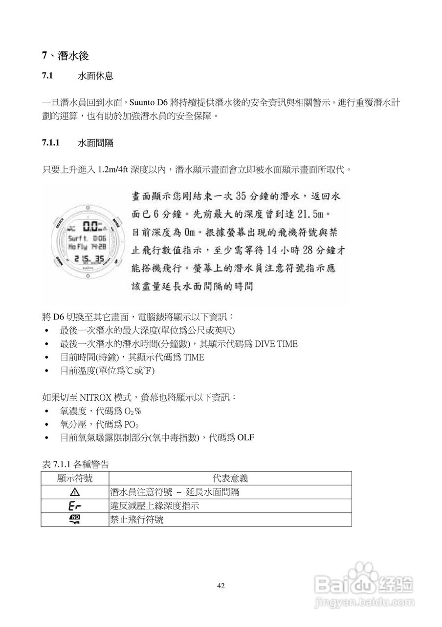 颂拓D6型精密潜水表说明书:[5]