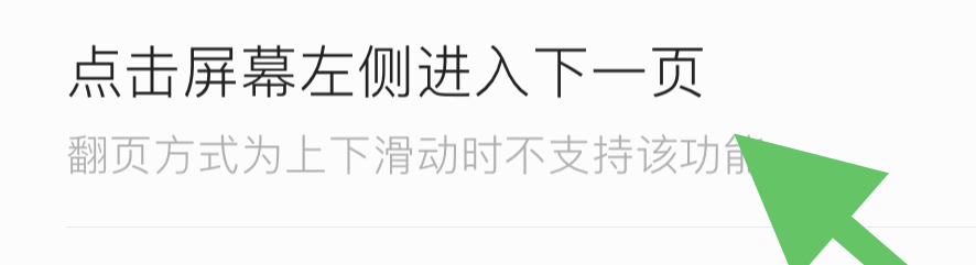 追读如何开启屏幕左侧进入下一页？