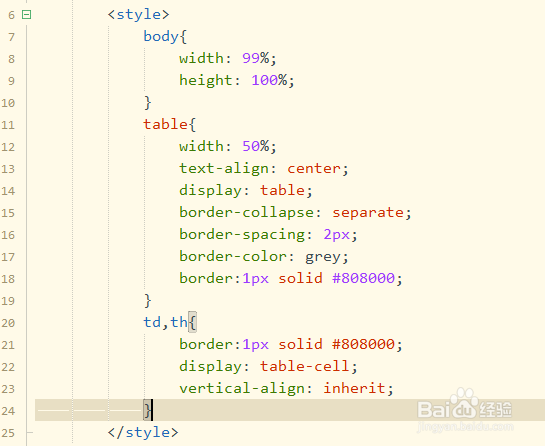 如何使用CSS3中的属性控制表格间距并设置无边框