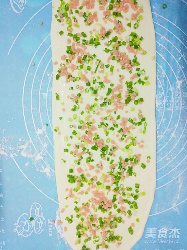 一次发酵香葱火腿花卷