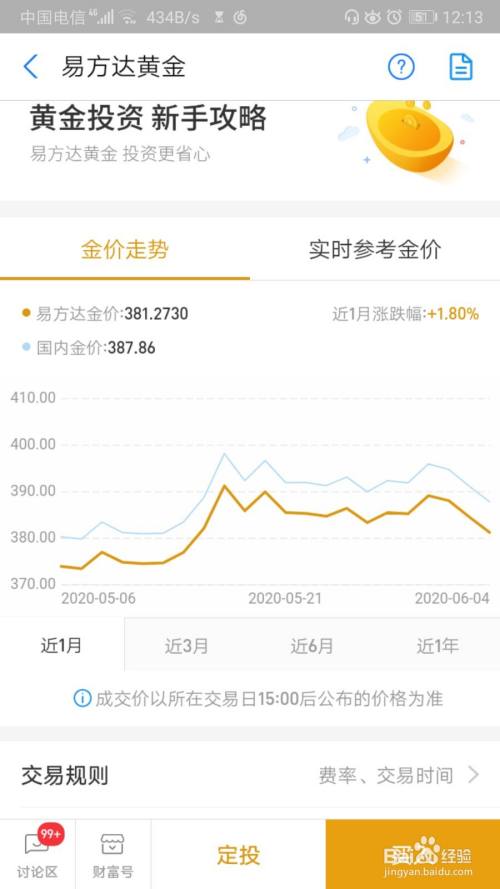 如何在支付宝投资黄金