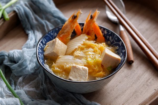大虾白菜炖豆腐