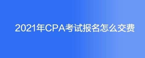 2021年CPA考试报名怎么交费