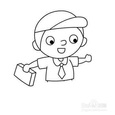 拿着书奔跑的小男孩的画法