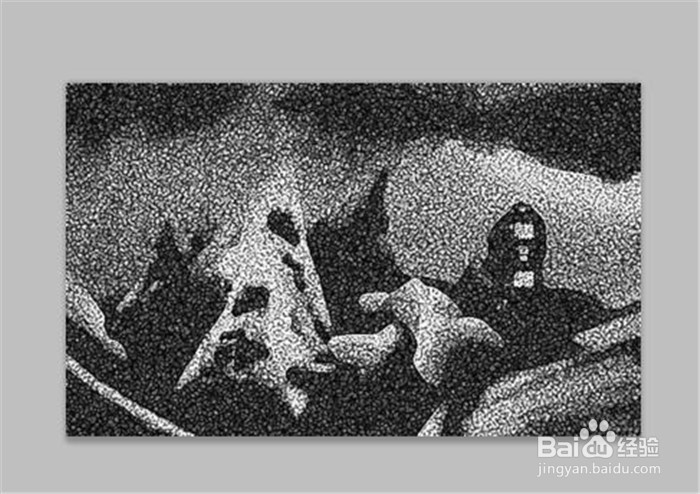 在Photoshop软件中怎样制作网状素描效果?