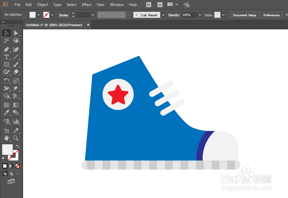 如何用ILLUSTRATOR绘制复古高帮帆布鞋
