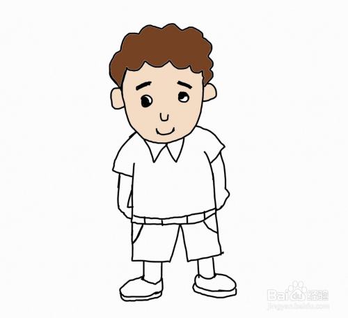 怎么画彩色简笔画帅气的小哥哥?
