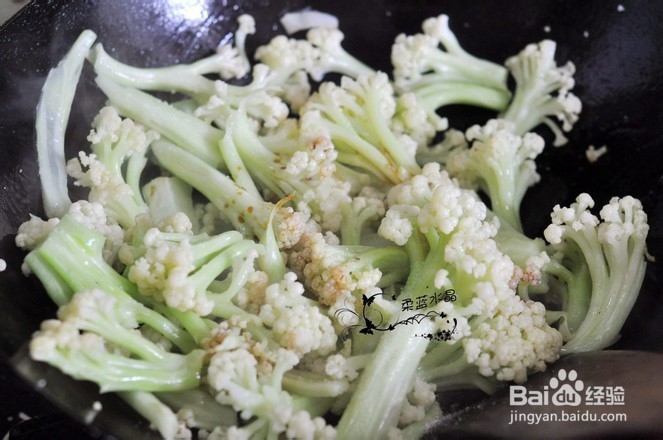 有机菜花炒肉的制作方法