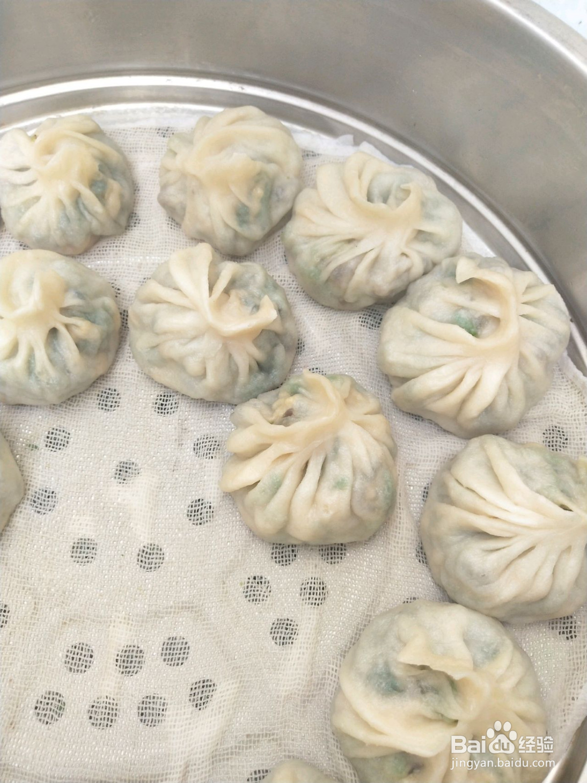 菠菜素包子的做法