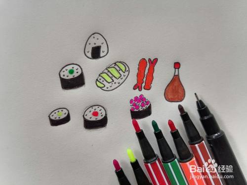 一堆寿司怎么画