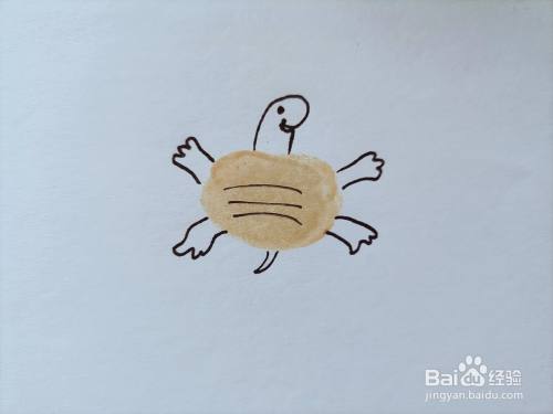 如何用手指印画一只快乐的乌龟