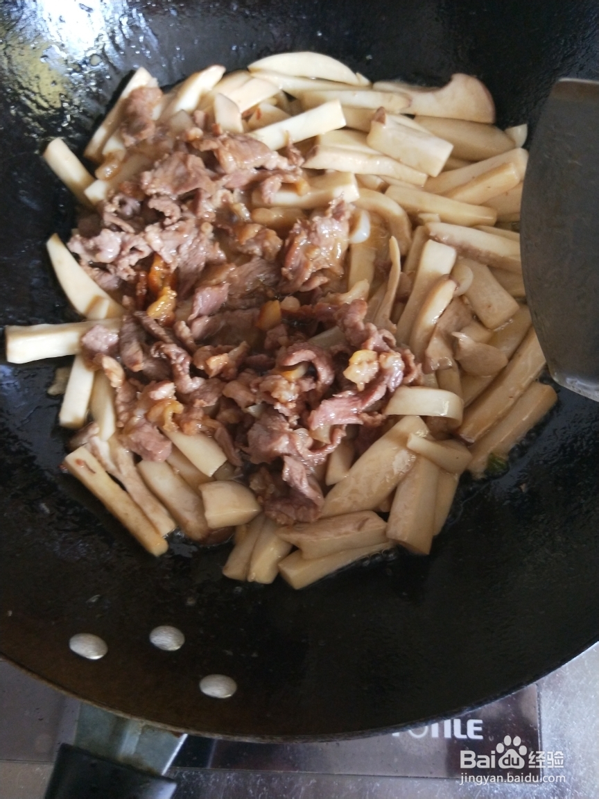 应该这样做耗油肉片杏鲍菇