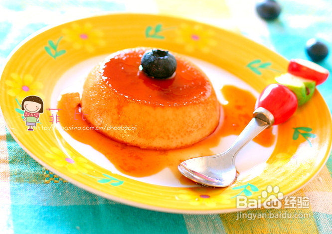 冰凉嫩滑蓝莓焦糖布丁(详细图解)