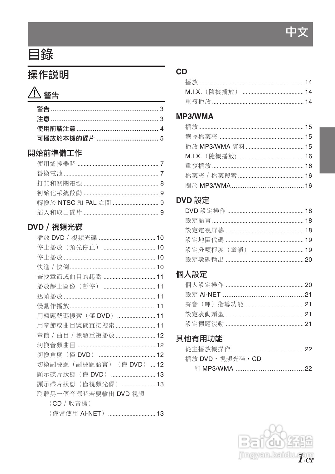 阿尔派DVA-5210型车载DVD 播放机说明书:[1]