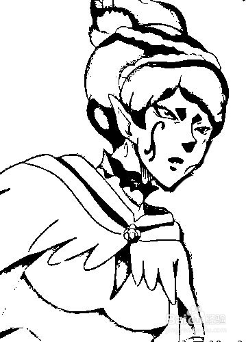 简笔画-如何画Q版人物丽萨卡·昂黛尔的简笔画