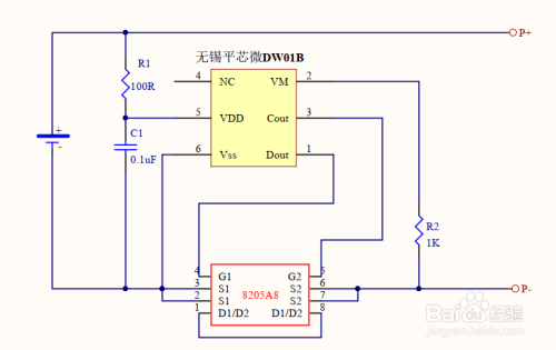 DW01B锂电池保护板的PCB板和原理图设计