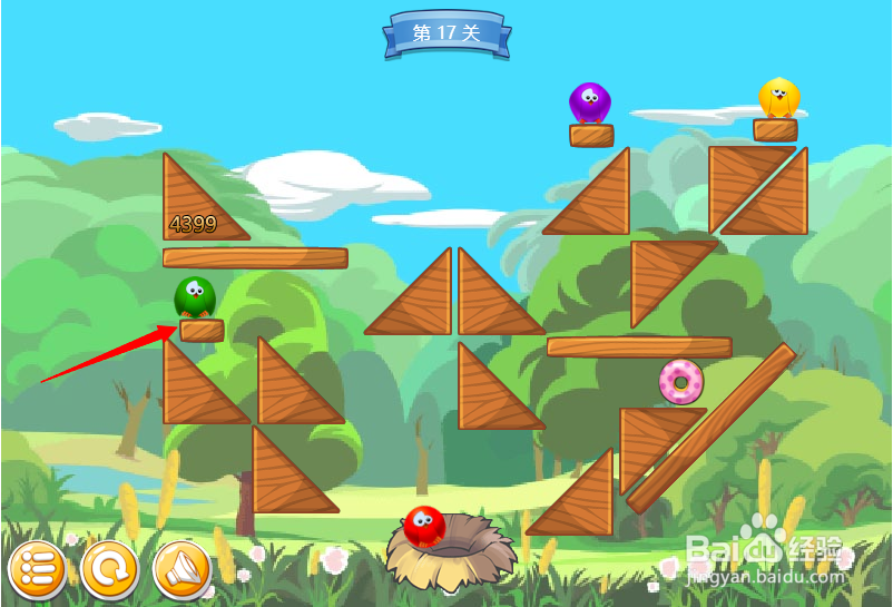 小游戏泡泡鸟历险记第17关