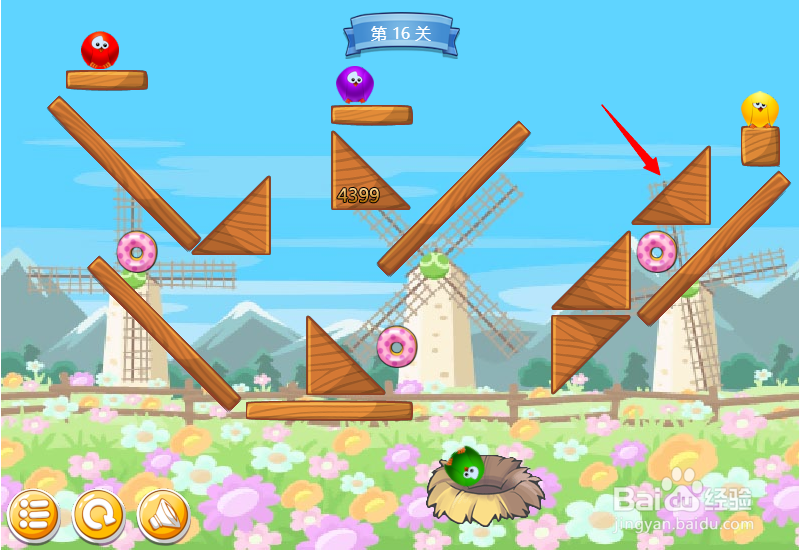 小游戏泡泡鸟历险记第16关
