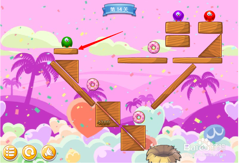 小游戏泡泡鸟历险记第14关