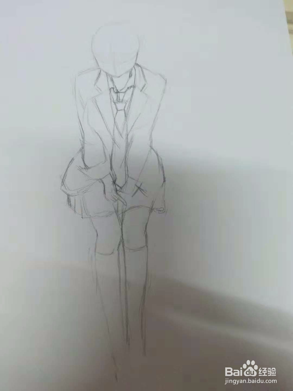 可爱漫画女学生线稿手绘教程