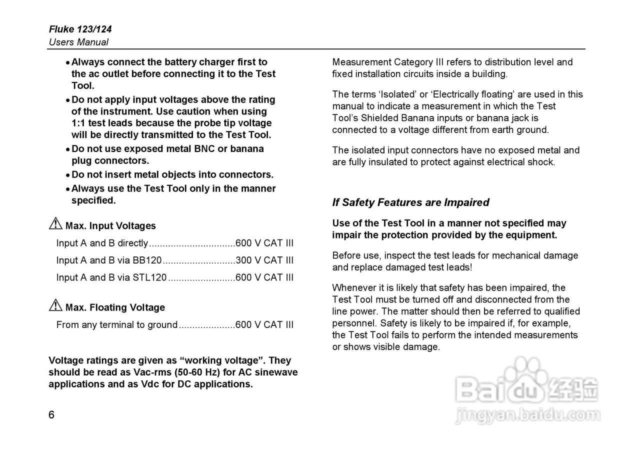 福禄克Fluke 124示波表使用说明书:[2]