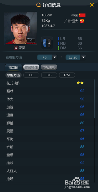 fifaol3中国队套之右后卫一览