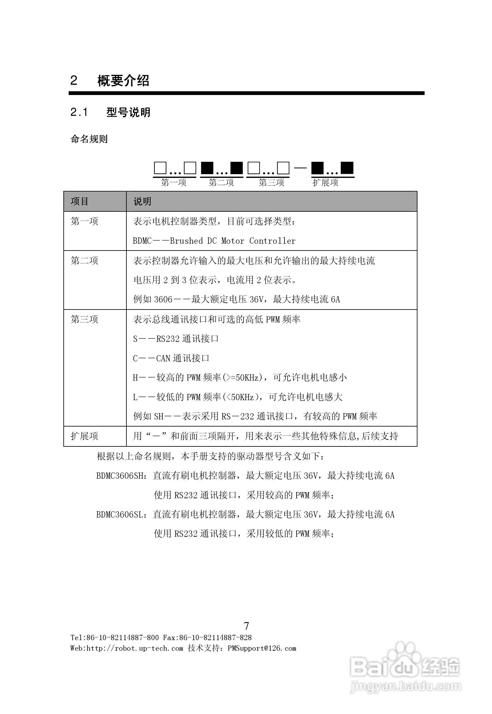 BDMC3606S直流电机伺服驱动器用户手册V1.0:[1]