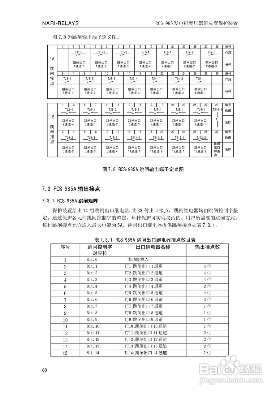 南瑞RCS-985G发电机变压器成套保护装置技术说明书:[10]
