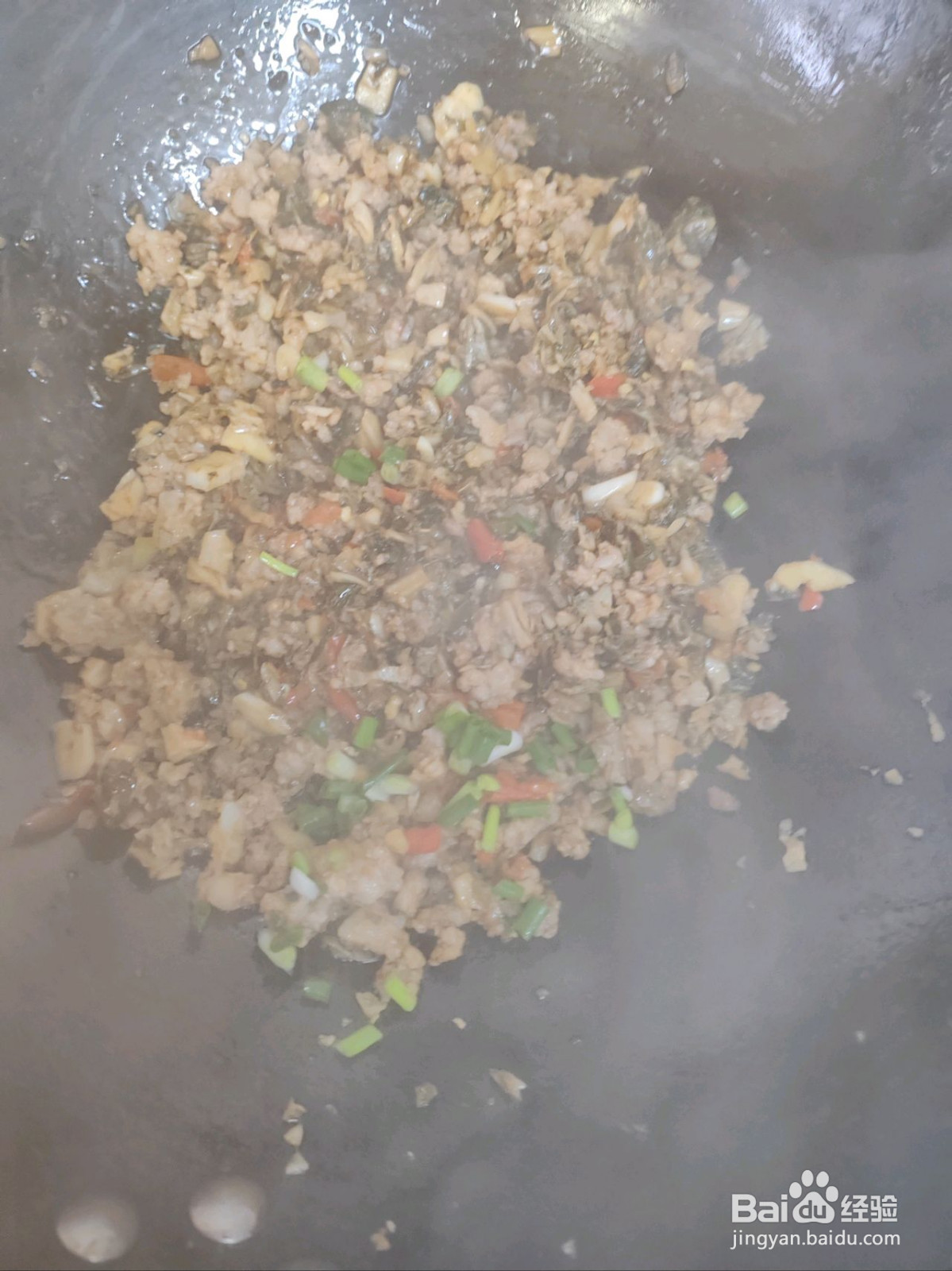 肉沫炒干菜心的做法